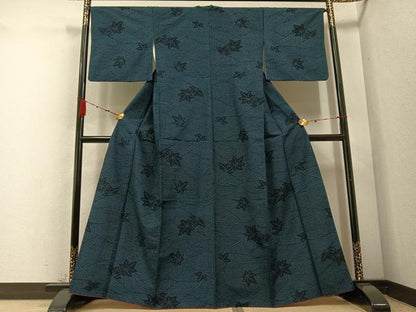平和屋着物●結城紬　竜田川　正絹　逸品　AABC9718ph