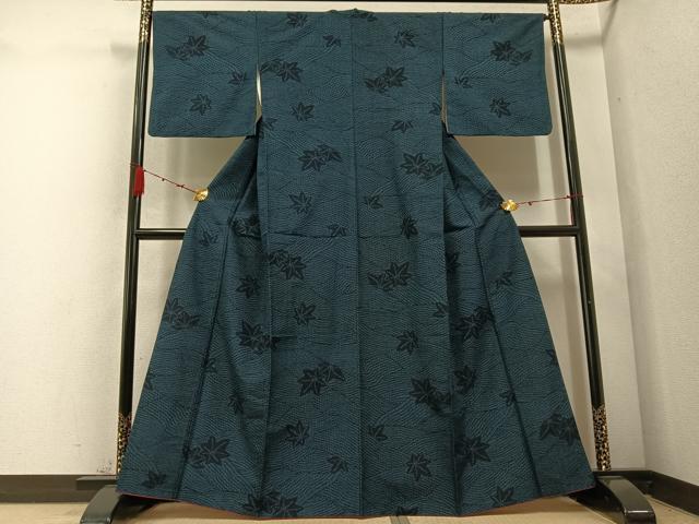 平和屋着物●結城紬　竜田川　正絹　逸品　AABC9718ph