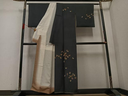 平和屋着物●訪問着　刺繍　束ね熨斗文　さが美扱い　正絹　逸品　AABC9785ph