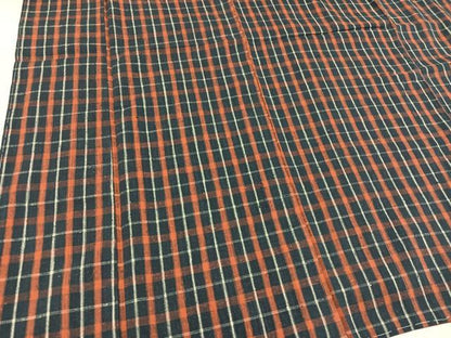 平和屋着物●上質な紬 格子 正絹 逸品 未使用 AABC9791ph