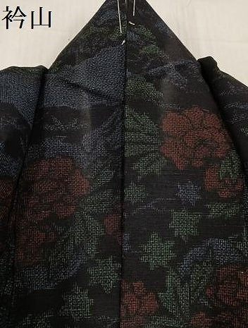平和屋着物●結城紬 草花文 正絹 逸品 AABC9795ph