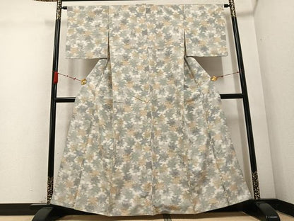 平和屋着物●上質な紬　楓　正絹　逸品　AABC9801ph