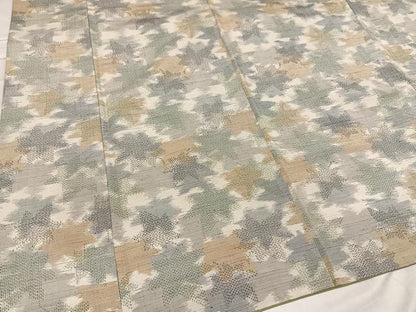 平和屋着物●上質な紬　楓　正絹　逸品　AABC9801ph