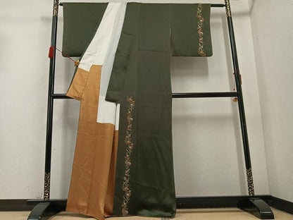 平和屋着物●訪問着　枝花文　金彩　正絹　逸品　AABC9813ph