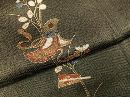 平和屋着物●訪問着　枝花文　金彩　正絹　逸品　AABC9813ph