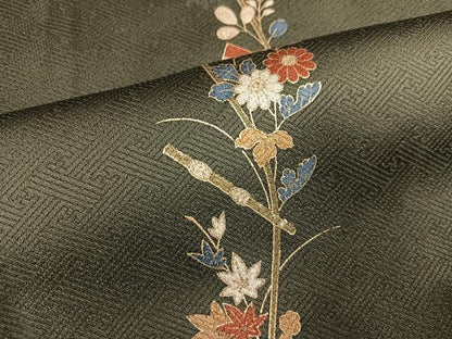 平和屋着物●訪問着　枝花文　金彩　正絹　逸品　AABC9813ph