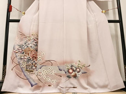 平和屋着物●豪華色留袖　飾花文　暈し染め　金彩　正絹　逸品　AABC9827ph
