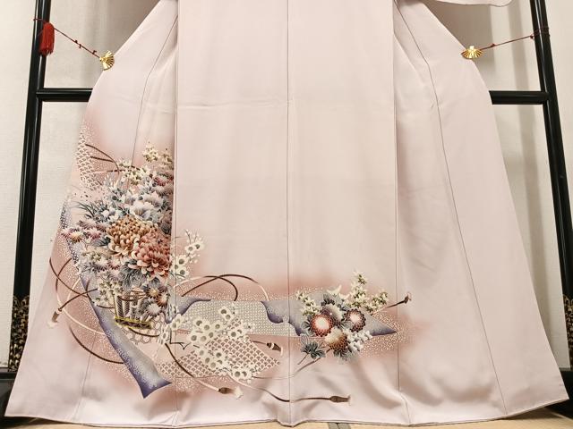 平和屋着物●豪華色留袖　飾花文　暈し染め　金彩　正絹　逸品　AABC9827ph