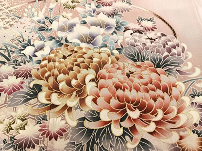 平和屋着物●豪華色留袖　飾花文　暈し染め　金彩　正絹　逸品　AABC9827ph