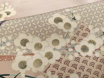 平和屋着物●豪華色留袖　飾花文　暈し染め　金彩　正絹　逸品　AABC9827ph
