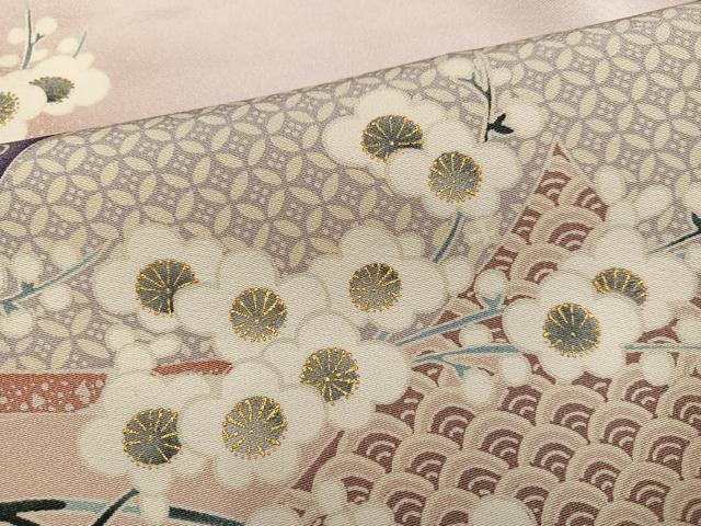 平和屋着物●豪華色留袖　飾花文　暈し染め　金彩　正絹　逸品　AABC9827ph