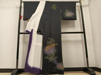 平和屋着物●訪問着 草木文 暈し染め 正絹 逸品 AABC9833ph