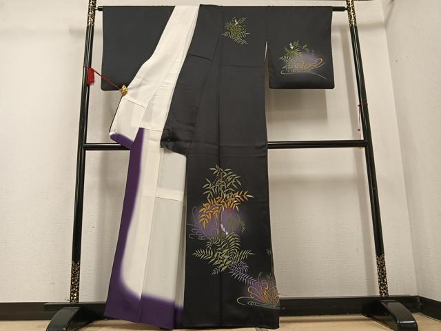 平和屋着物●訪問着 草木文 暈し染め 正絹 逸品 AABC9833ph