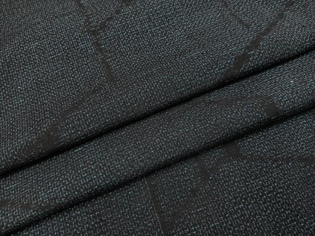 平和屋着物●結城紬 幾何学文様 正絹 逸品 未使用 AABC9835ph