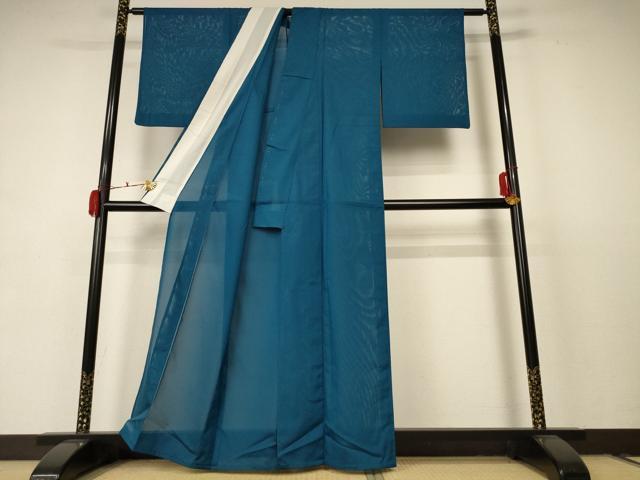 平和屋着物＊夏物 色無地 絽 高麗納戸色 洗える着物 AABC9846jd