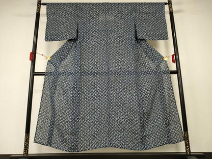 平和屋着物＊夏物 小紋 絽 花蝶文 正絹 逸品 AABC9850jd