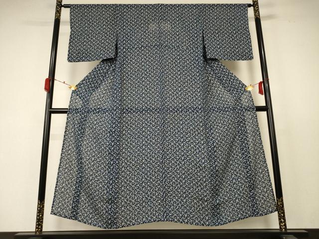 平和屋着物＊夏物 小紋 絽 花蝶文 正絹 逸品 AABC9850jd