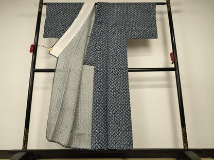 平和屋着物＊夏物 小紋 絽 花蝶文 正絹 逸品 AABC9850jd
