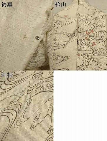平和屋着物＊夏物 小紋 絽 立波萩文 正絹 逸品 AABC9851jd