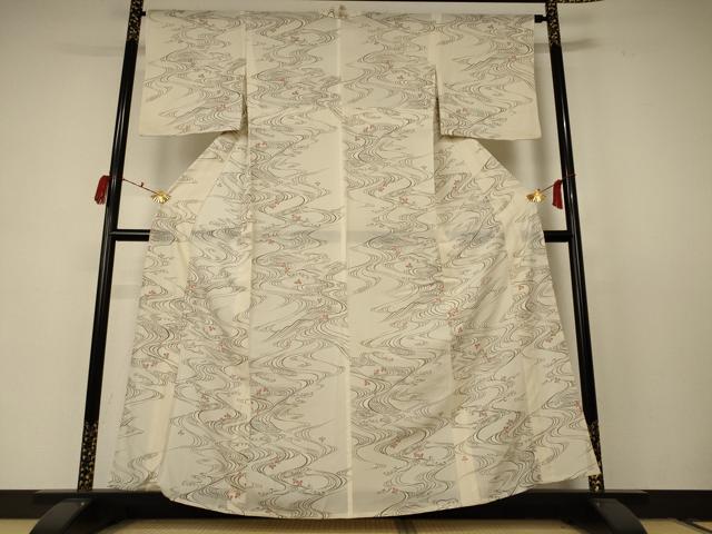 平和屋着物＊夏物 小紋 絽 立波萩文 正絹 逸品 AABC9851jd