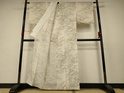 平和屋着物＊夏物 小紋 絽 立波萩文 正絹 逸品 AABC9851jd