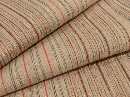 平和屋着物＊夏物 生紬 縞 正絹 逸品 AABC9854jd