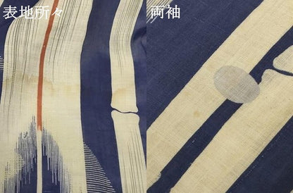 平和屋着物＊夏物 アンティーク 大正ロマン 小紋 紗 立波文 AABC9856jd