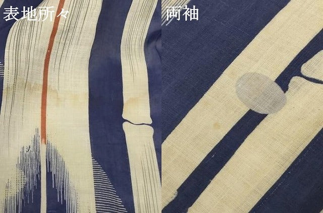 平和屋着物＊夏物 アンティーク 大正ロマン 小紋 紗 立波文 AABC9856jd