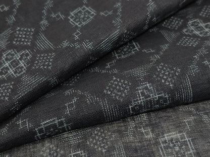 平和屋着物＊夏物 上布 幾何学文様 麻 逸品 AABC9857jd