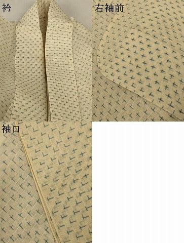 平和屋着物＊夏物　絹芭蕉　十字絣　正絹　逸品　AABC9858jd