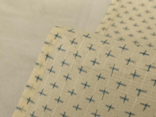 平和屋着物＊夏物　絹芭蕉　十字絣　正絹　逸品　AABC9858jd