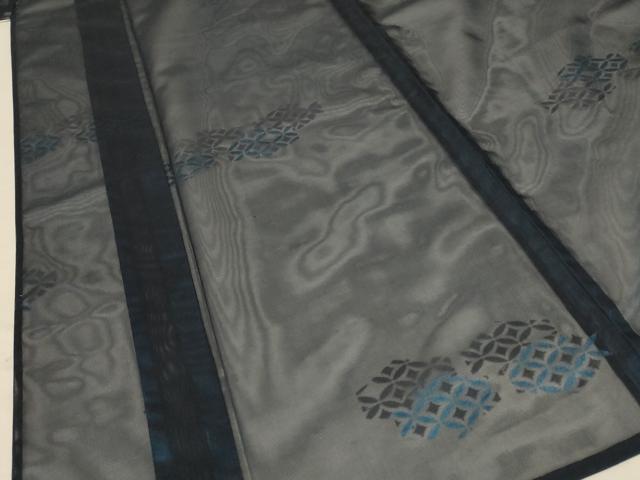 平和屋着物＊夏物 小紋 紗 七宝文 正絹 逸品 AABC9863jd