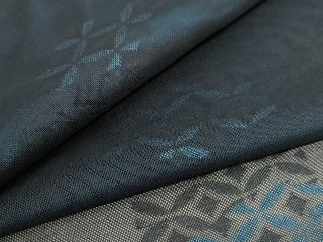 平和屋着物＊夏物 小紋 紗 七宝文 正絹 逸品 AABC9863jd
