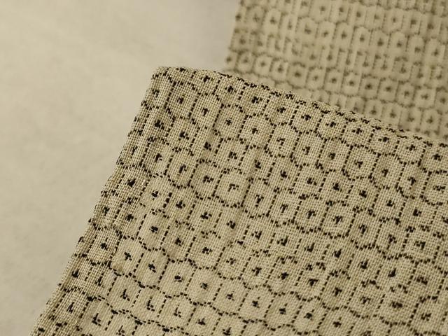 平和屋着物＊夏物 男性 小千谷ちぢみ 80亀甲 麻 逸品 AABC9864jd