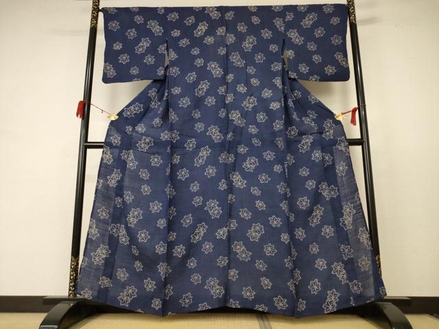 平和屋着物＊夏物 小千谷ちぢみ 楓 麻 逸品 AABC9870jd