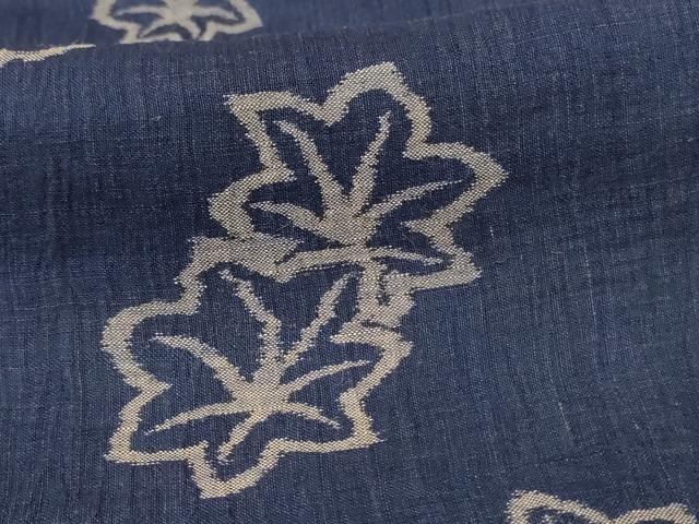 平和屋着物＊夏物 小千谷ちぢみ 楓 麻 逸品 AABC9870jd