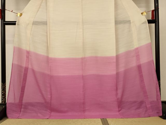 平和屋着物＊夏物 訪問着 紗 霞文 ロング丈 正絹 逸品 AABC9873jd