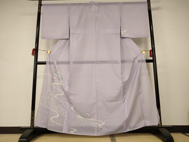 平和屋着物＊夏物 訪問着 絽 鴛鴦 洗える着物 AABC9874jd
