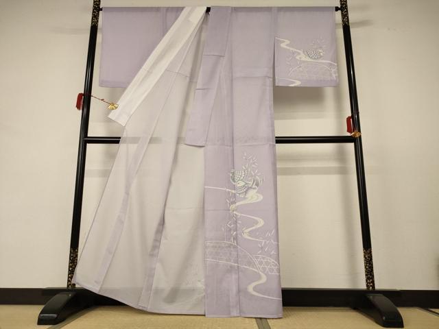 平和屋着物＊夏物 訪問着 絽 鴛鴦 洗える着物 AABC9874jd