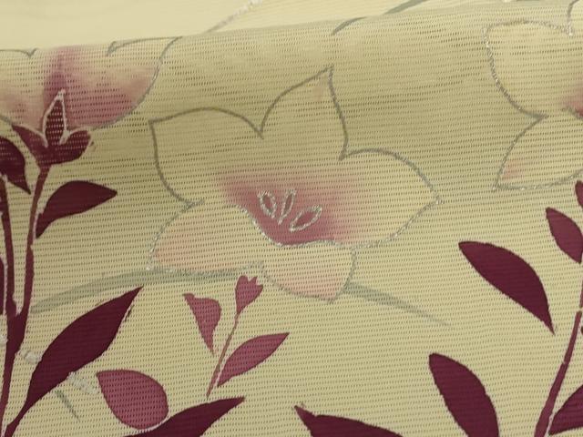 平和屋着物＊夏物 訪問着 絽 草花文 銀彩 正絹 逸品 AABC9875jd