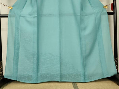 平和屋着物＊夏物 無地絵羽訪問着 絽 芝紋紗 青竹色 正絹 逸品 AABC9876jd