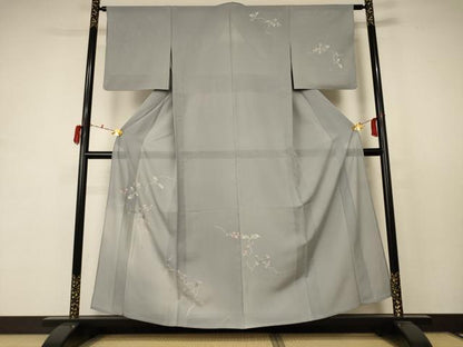平和屋着物＊夏物 訪問着 絽 枝葉文 暈し染め 正絹 逸品 AABC9877jd