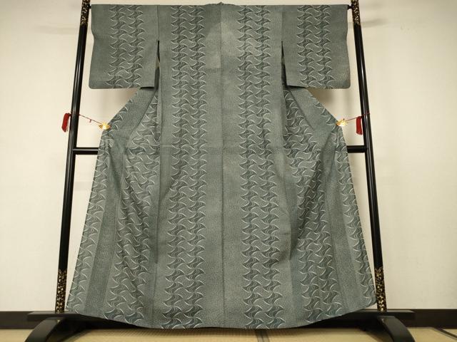 平和屋着物＊夏物 小紋 絽 流水文 正絹 逸品 AABC9878jd