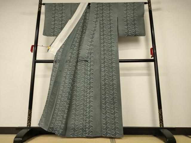 平和屋着物＊夏物 小紋 絽 流水文 正絹 逸品 AABC9878jd