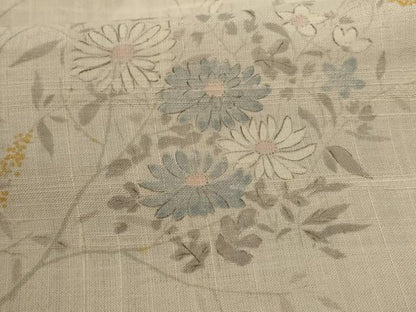 平和屋着物＊夏物 生紬 手描き 草花文 正絹 逸品 AABC9879jd