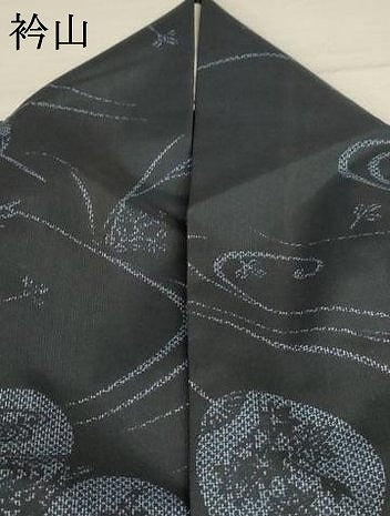 平和屋着物＊夏物 小紋 紗 流水扇子草花文 正絹 逸品 AABC9882jd