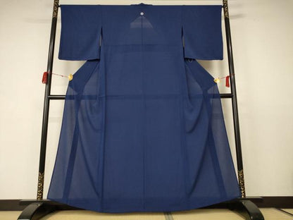 平和屋着物＊夏物　色無地　絽　留紺色　正絹　逸品　未使用　AABC9883jd