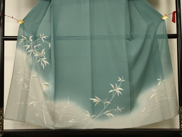 平和屋着物＊夏物 訪問着 絽 流水枝葉文 正絹 逸品 AABC9888jd