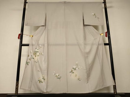 平和屋着物＊夏物 訪問着 友禅 絽 草花文 正絹 逸品 AABC9889jd