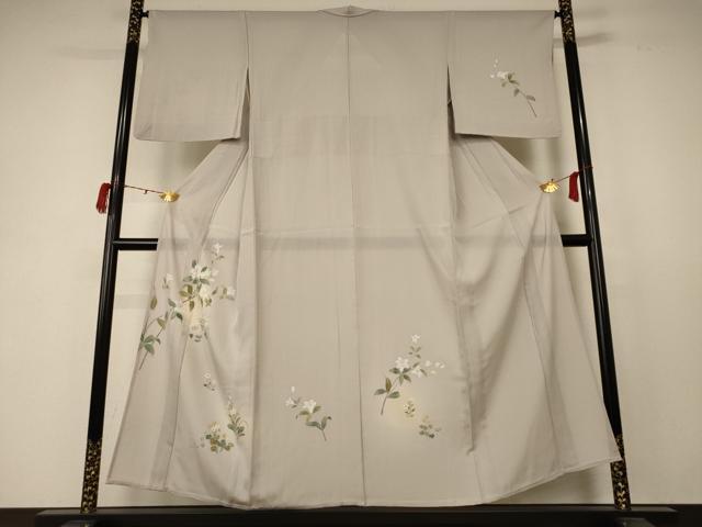 平和屋着物＊夏物 訪問着 友禅 絽 草花文 正絹 逸品 AABC9889jd